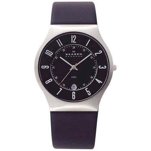 Image of Skagen Steel / Leather Kollektion Herre ur, 233XXLSLB